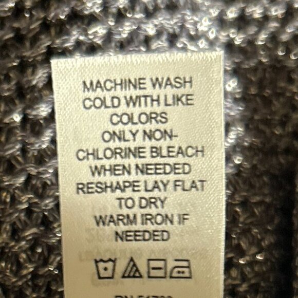 Studio Y SZ XL Silver Gray Metallic Cardigan Button Front 80's comfy Party Bling - Picture 9 of 10